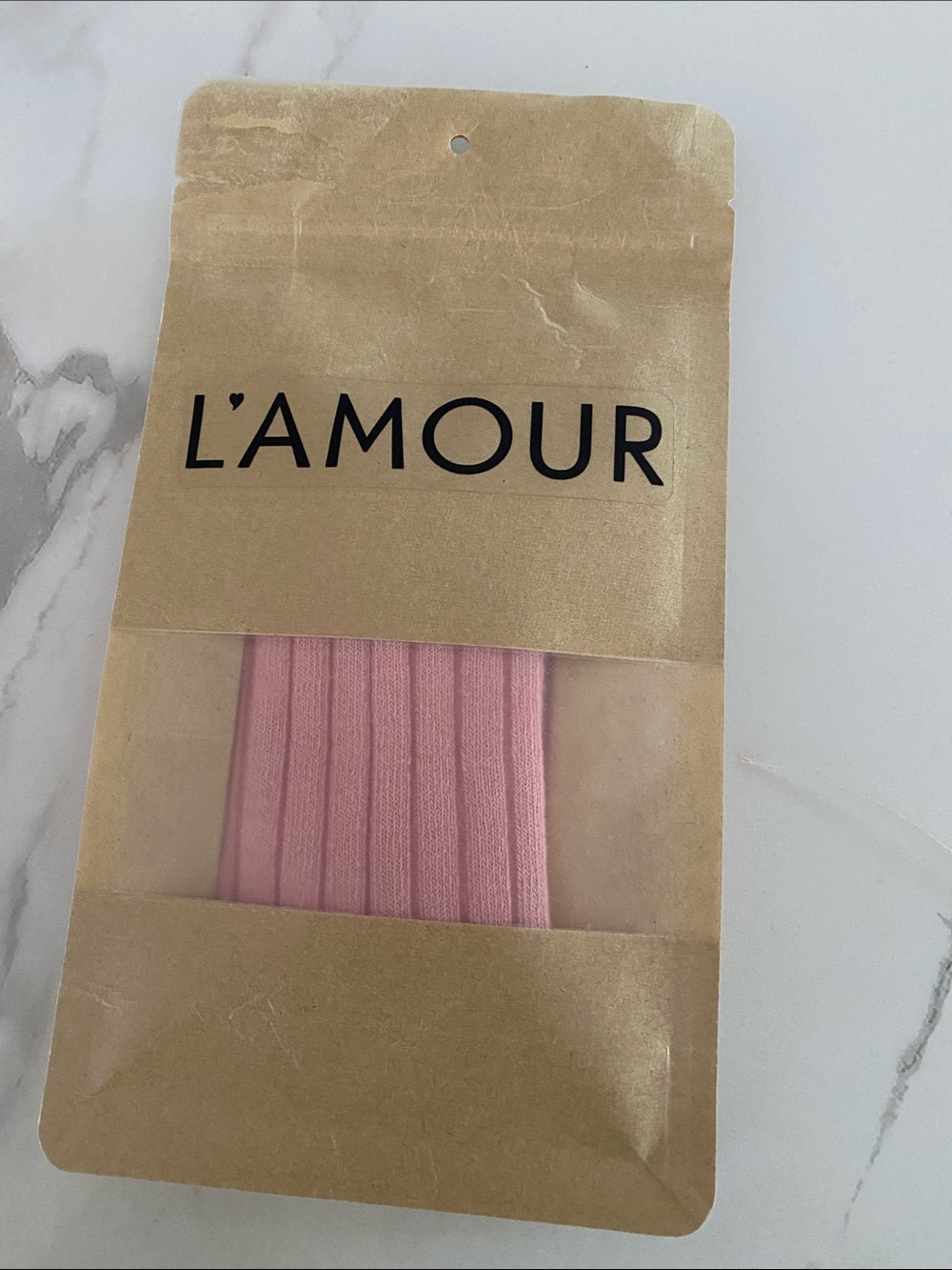 L’Amour Ribbed Knee High Socks (Vintage Pink)